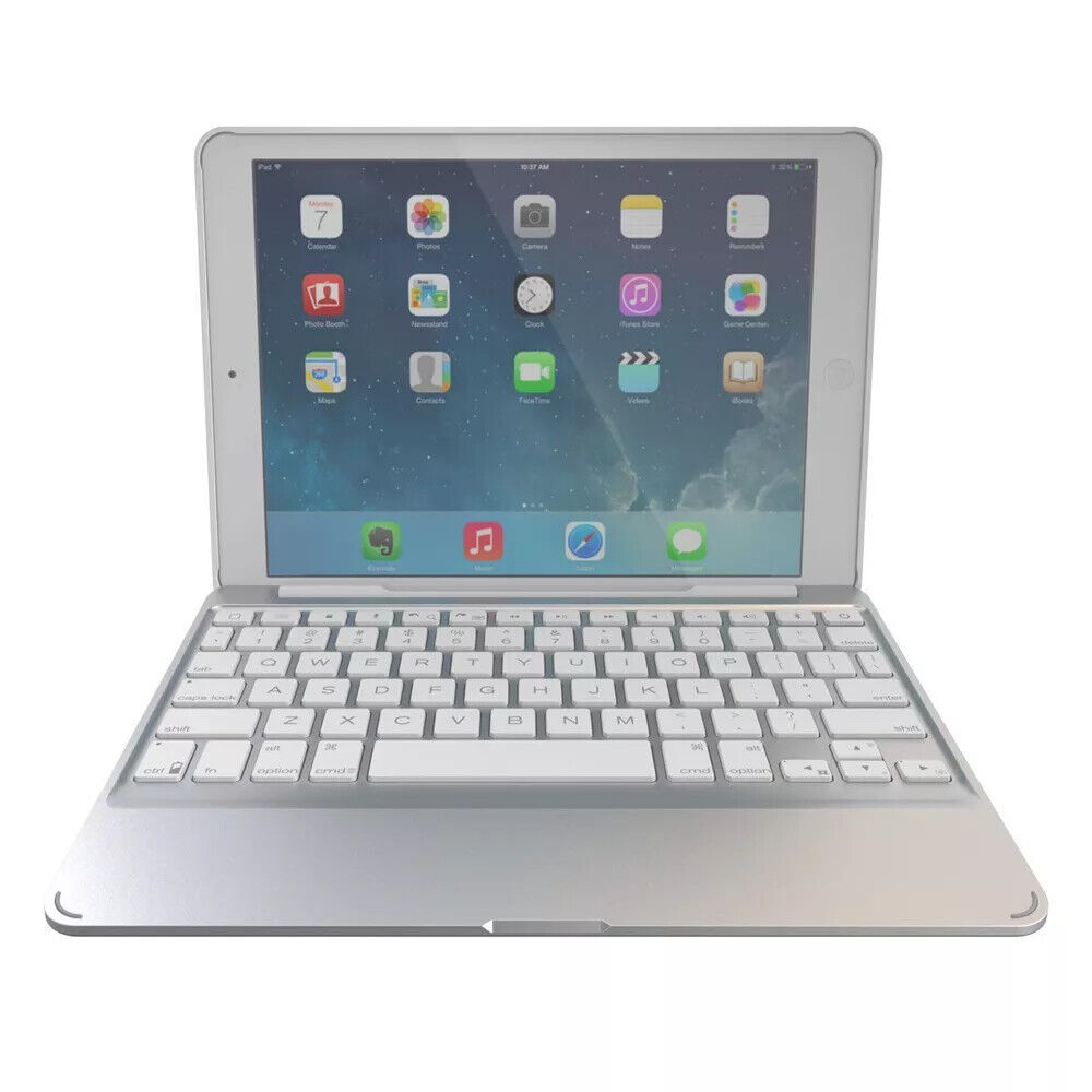 Zagg Slim Book iPad Air 2 Bluetooth Keyboard Backlit Keys Detachable Case 