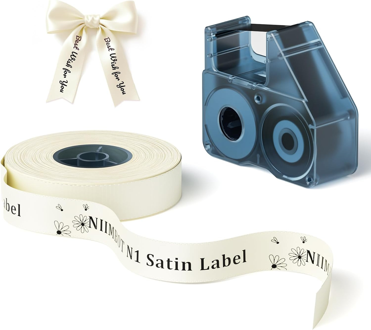 N1 Satin Ribbon Label, 14Mmx5.1M Pink Satin Ribbon, N1 Label Printer Ribbon for