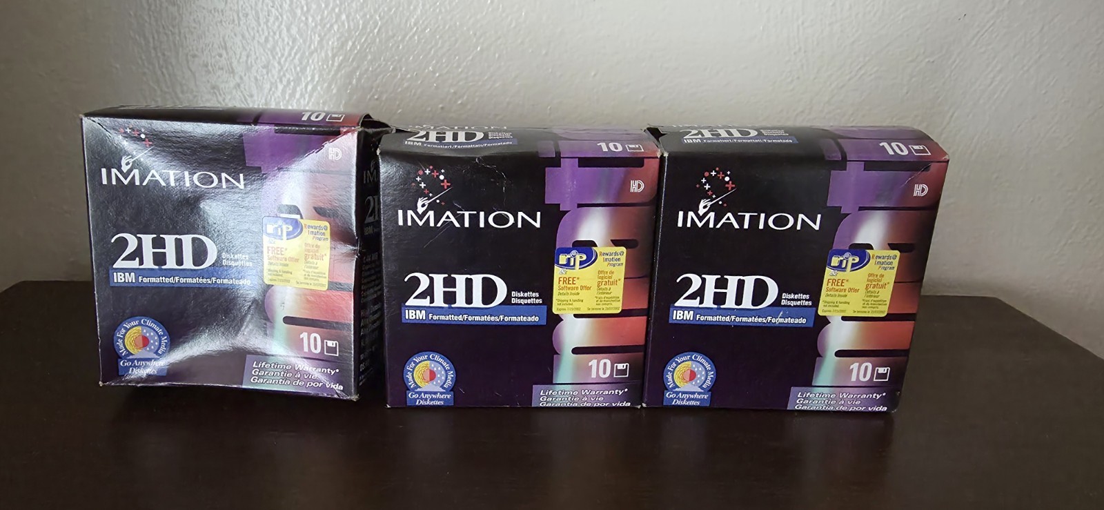 Imation 1.44 MB 2HD 3.5 in Floppy Diskettes 3 Boxes of 10 each Formated NEW