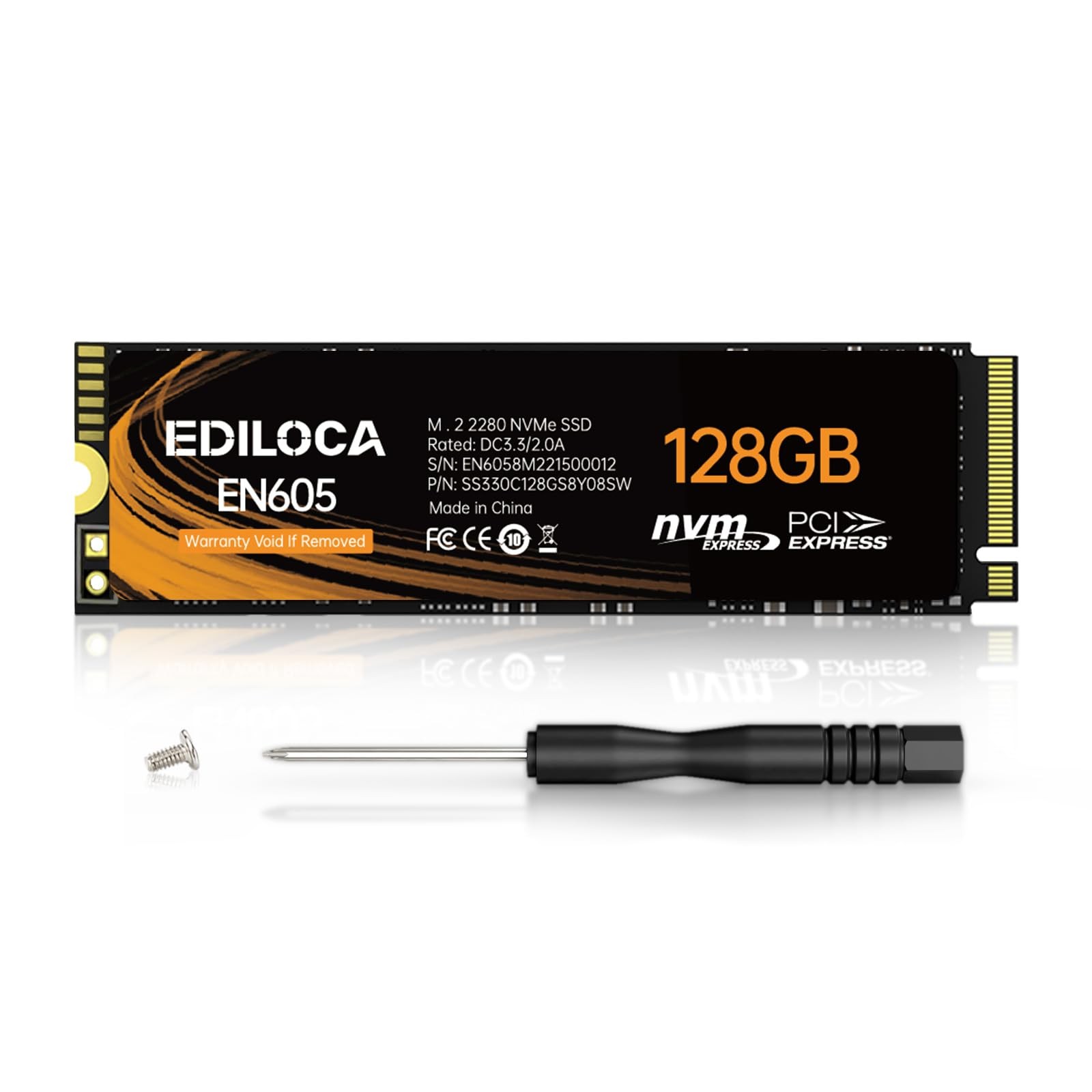 EDILOCA EN605 128GB NVMe M2 2280 PCIe Gen3 x4 Internal SSD 2050MBps Read 3D NAND