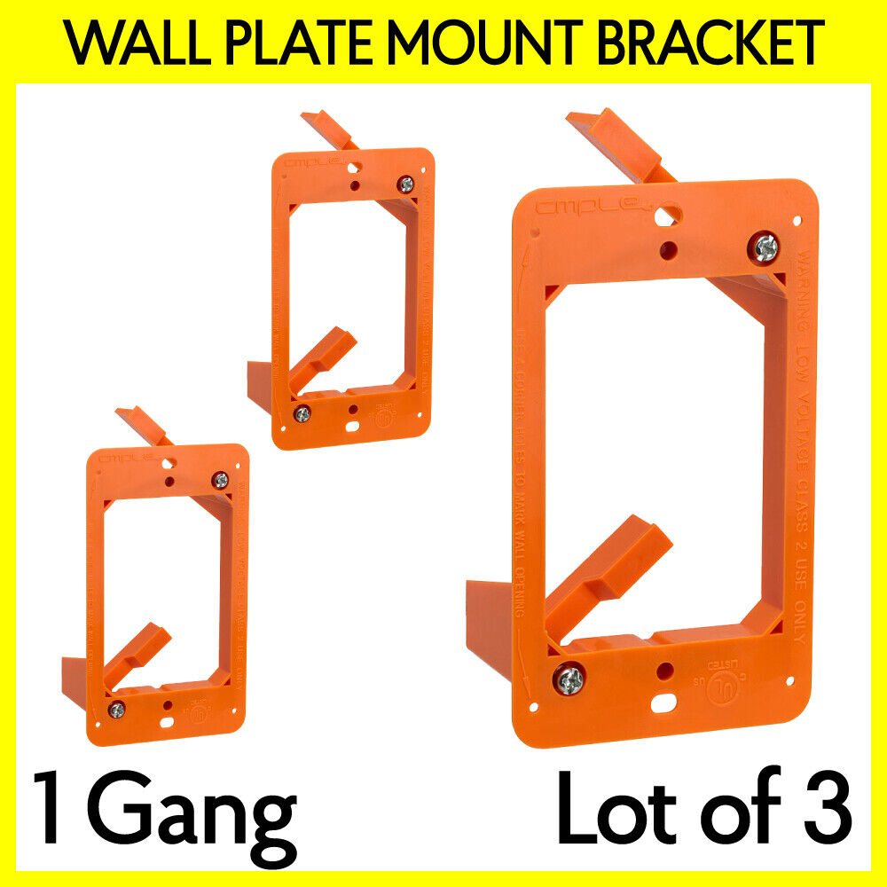 Low Voltage Mounting Bracket 1 Gang Drywall Wall Plate Mount Faceplate Base 3PCS