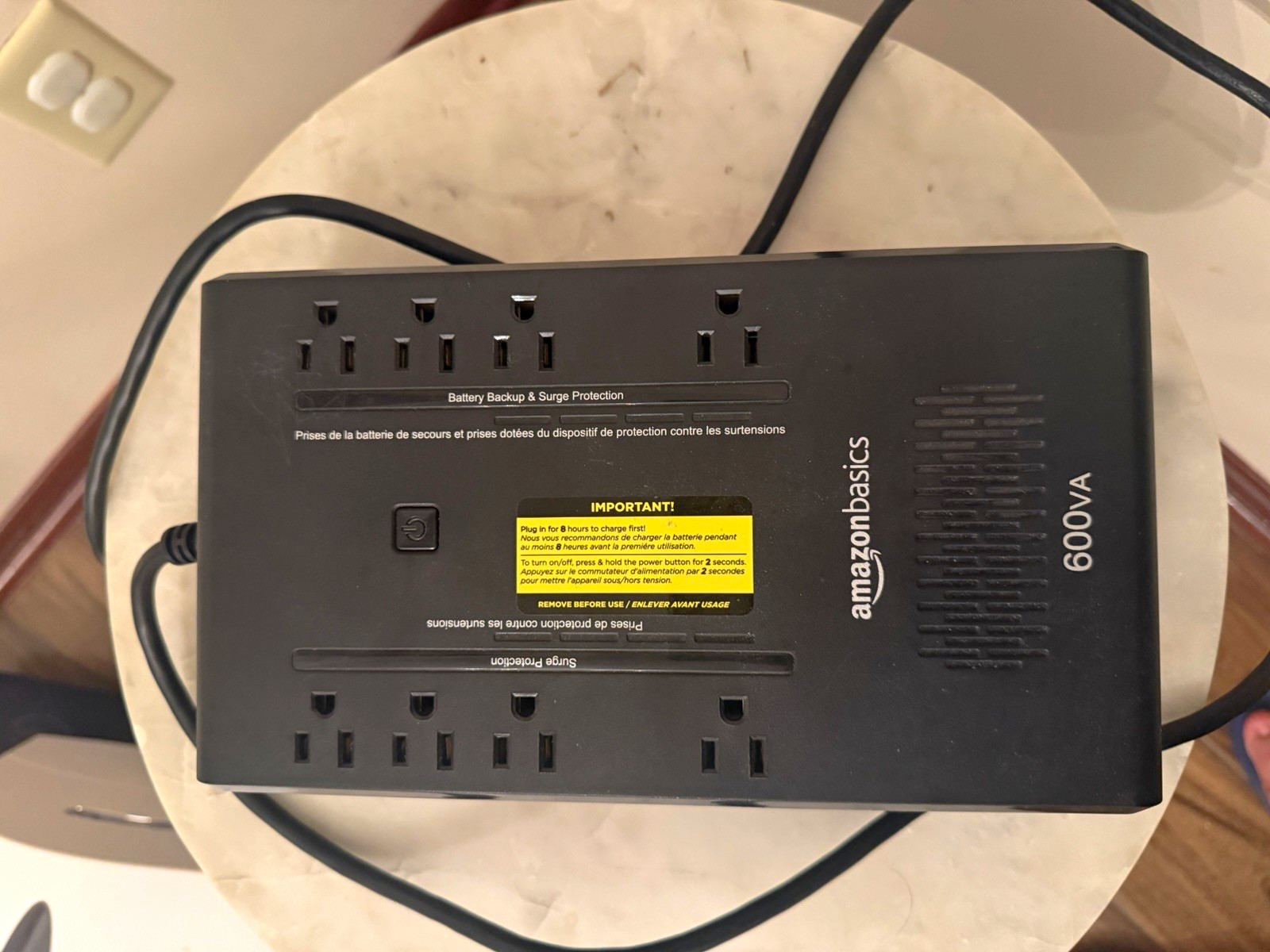 AmazonBasics 600VA UPS Battery Backup Surge Protection 12 Outlets Black