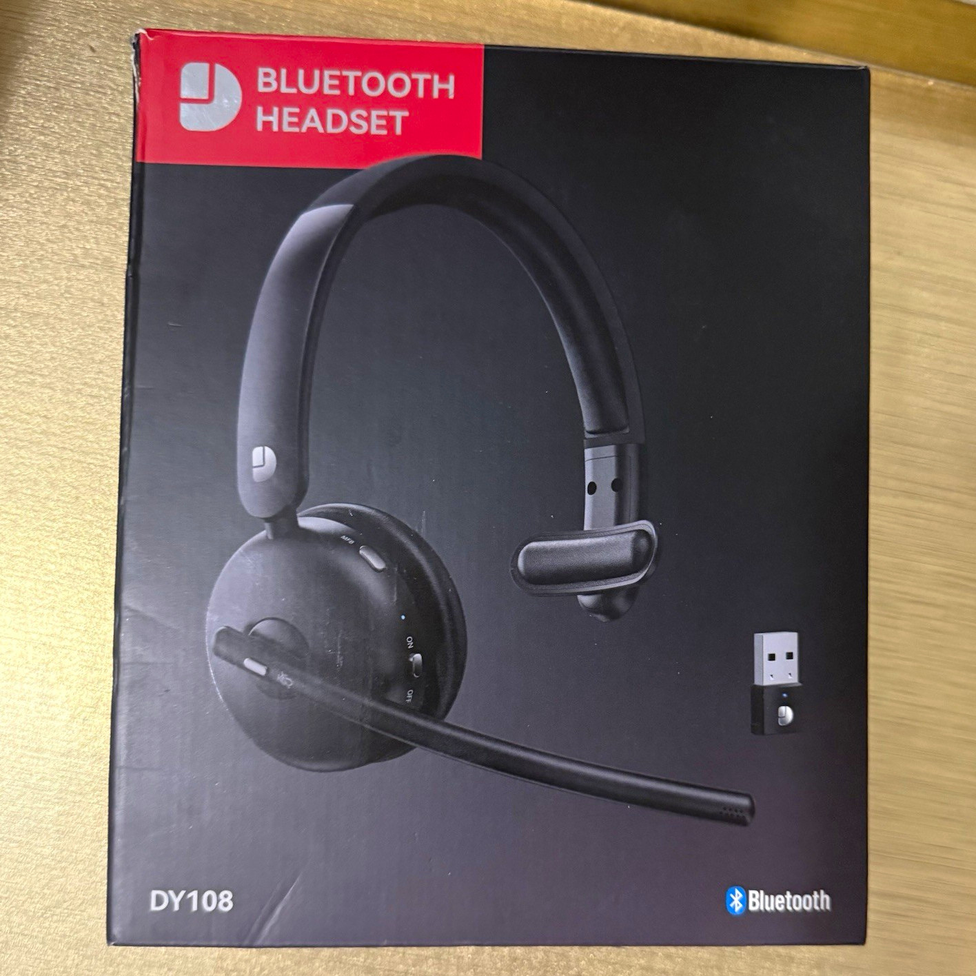Dytole DY108 Bluetooth Wireless Mono On-Ear Boom Mic Headset w/USB Dongle