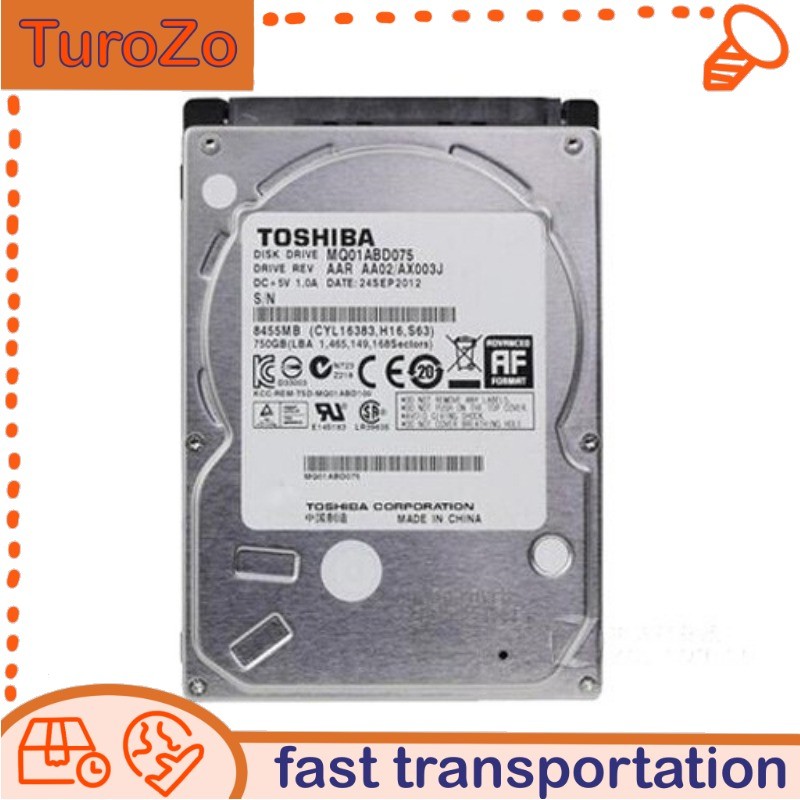MQ01ABD075 Toshiba 750GB 5400RPM SATA 2.5" Laptop HDD Hard Disk Drive New