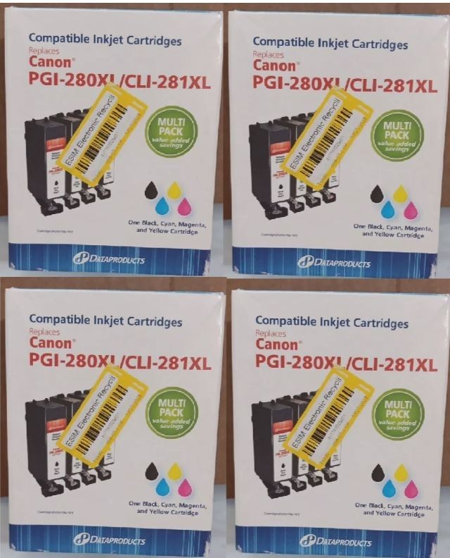 4 DATAPRODUCTS CANON COMPATIBLE INKJET CARTRIDGE PGI-280XL/CLI-281XL MULTI PACK