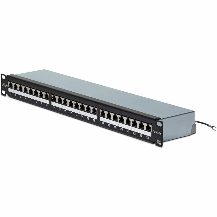 StarTech 24 Port 1U Shielded Cat6A Patch Panel 110 Punch Down Rackmount Cat6A