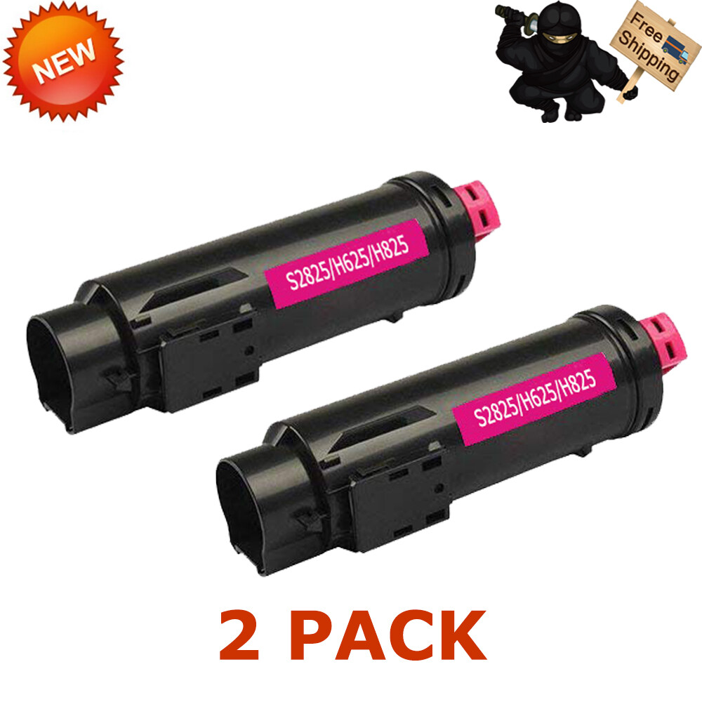 2 PK S2825 2825 MAGENTA Toner For Dell H825 S2825cdn H625 H625cd H825cdw Printer