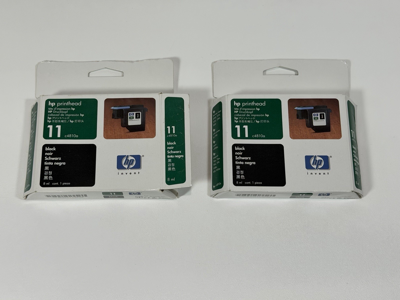 HP 11 C4810A Black Printhead Lot of 2 Genuine OEM HP New Old Stock