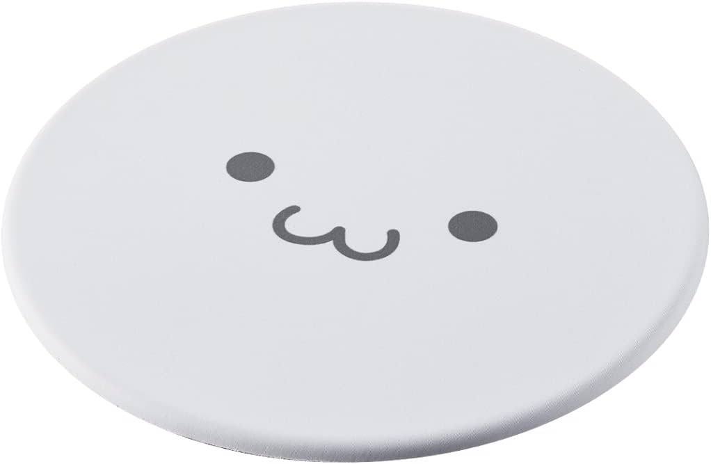 Mouse Pad Cute Face ELECOM, Thick Ergonomic Round Mouse Pad for PC/Laptop