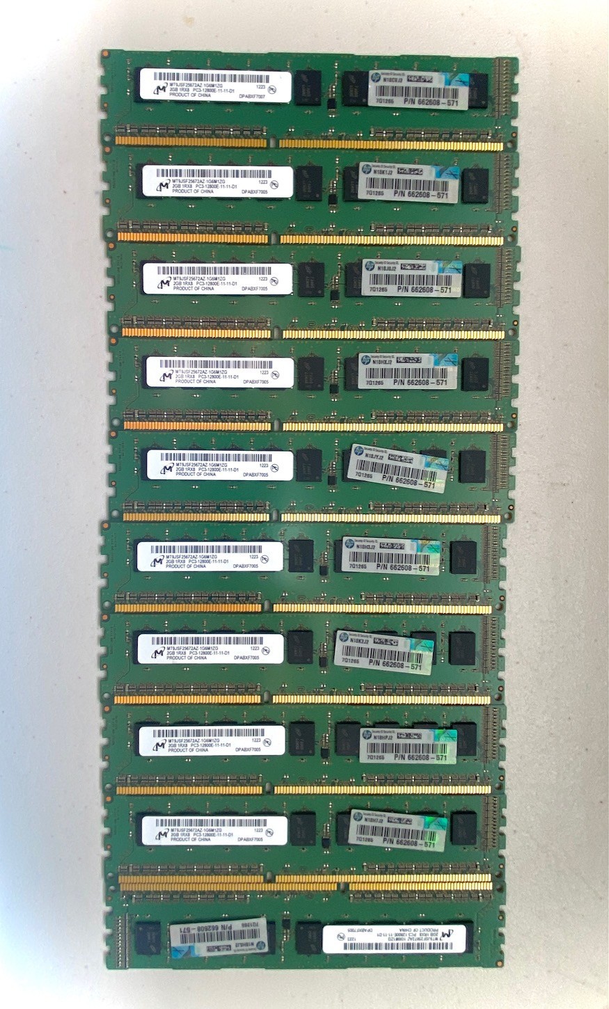 MICRON 2GB DDR3  Desktop/Server  PC3-12800E 1600MHz ECC Unbuffered RAM  UNTESTED