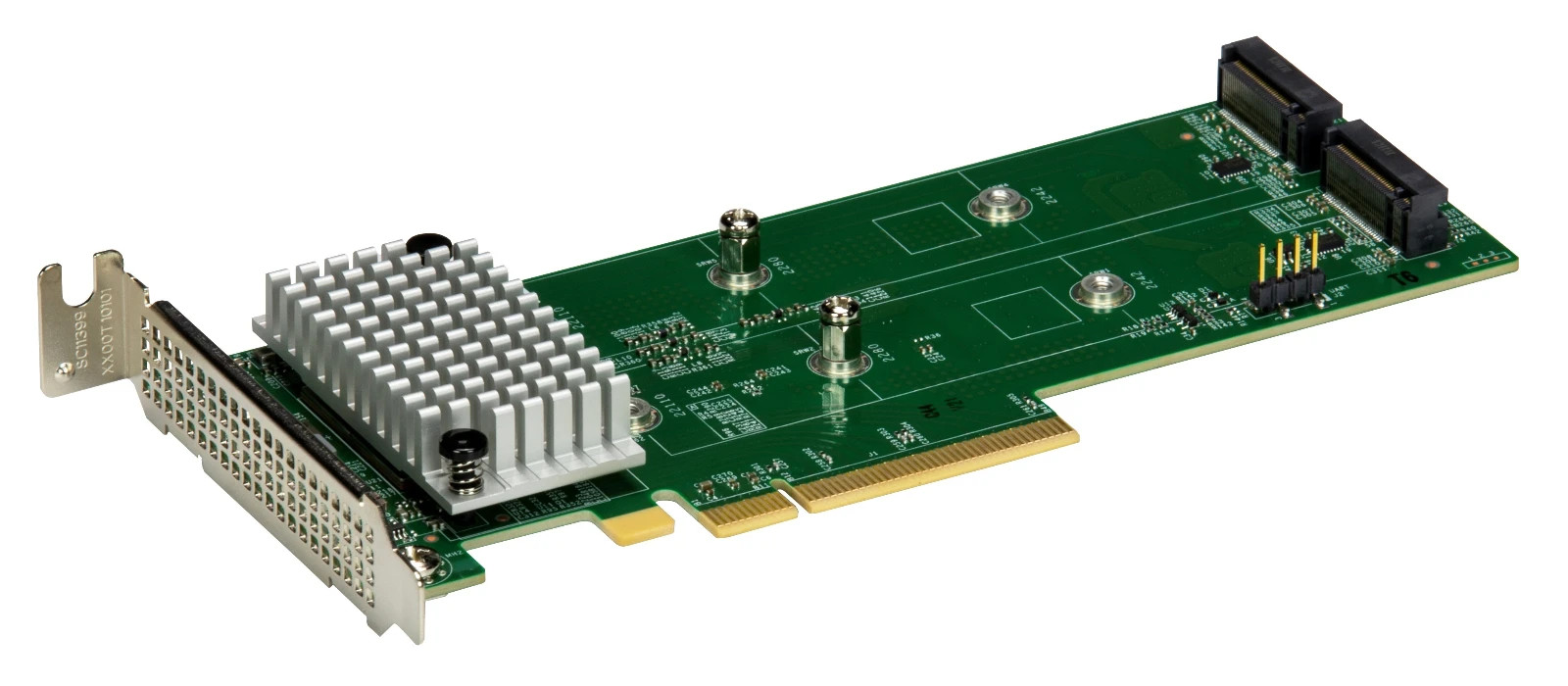 Supermicro AOC-SLG4-2H8M2-O LP PCIE Gen 4 Hybrid NVMe/SATA M.2 RAID Adapter Card