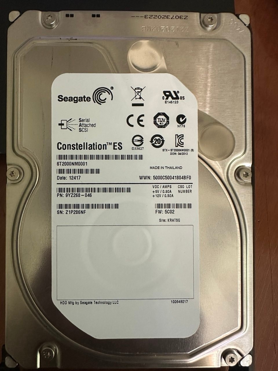 Seagate Constellation ES 2TB 7.2K SAS 3.5" Hard Drive ST2000NM0001