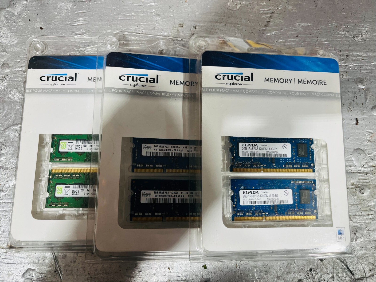 LOT OF 3 NEW Crucial by Micron Mac Compatible Memory 2 X 4GB CRM-9128 8GB