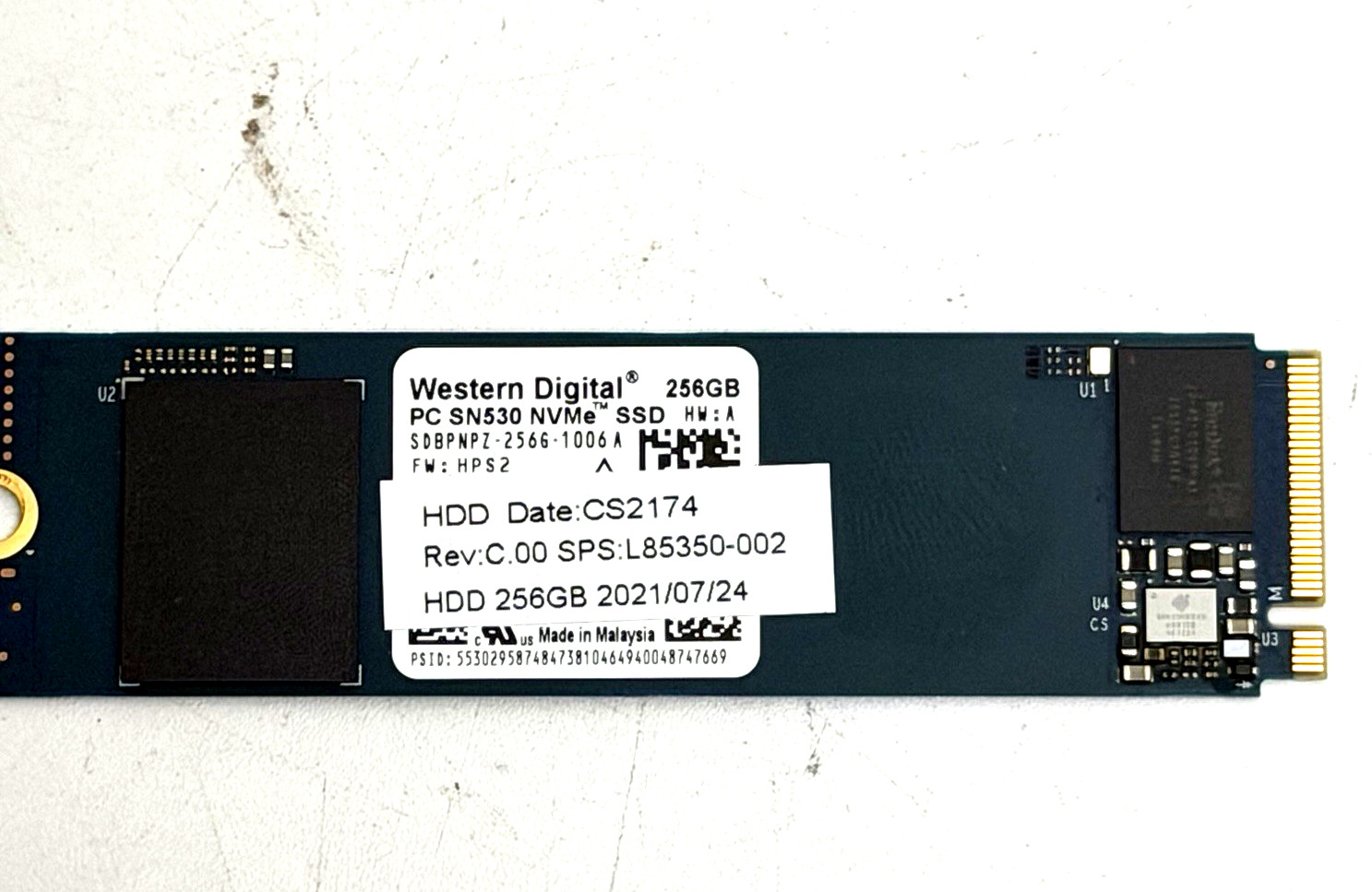 Western Digital PC SN530 256GB NVMe M.2 2280 PCIe 3.0 x4 SSD SDBPNPZ-256G  I 92%