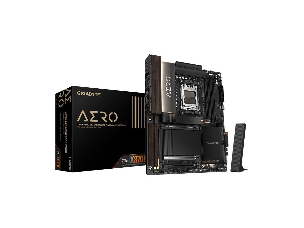 GIGABYTE X870E AERO X3D DARK WOOD AMD AM5 ATX Motherboard, Support Ryzen 9000/80