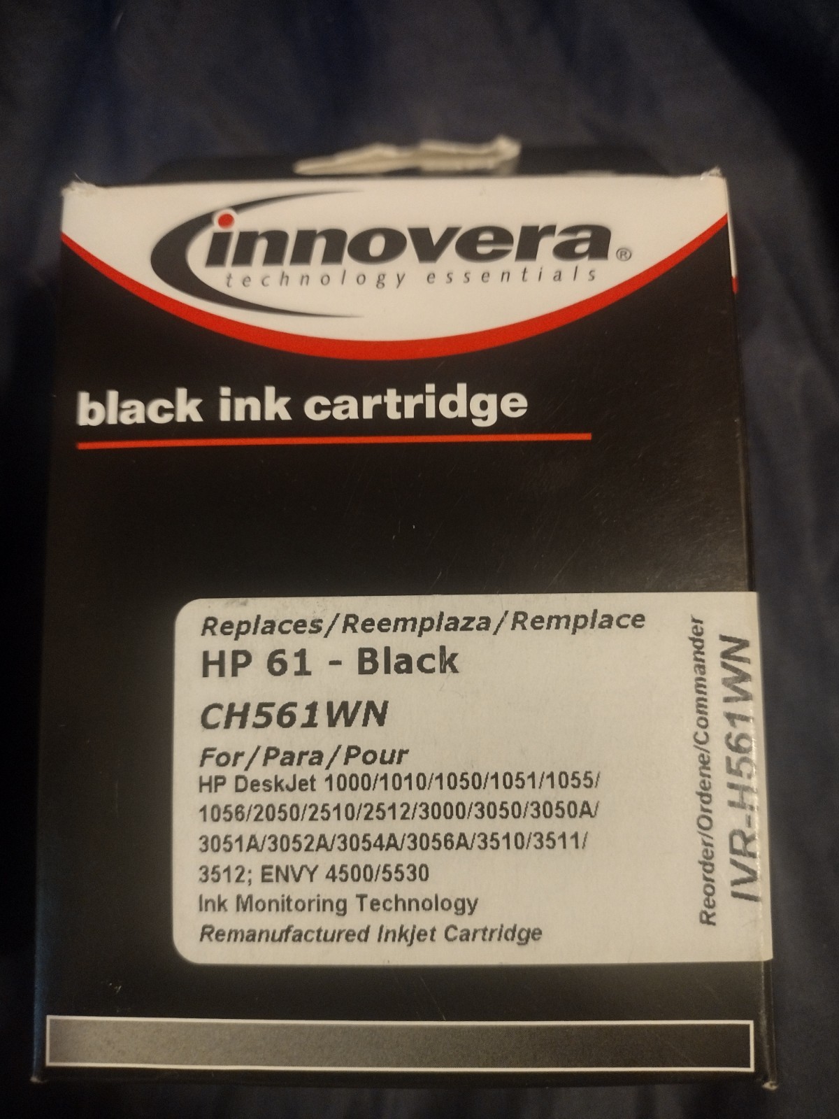 Innovera IVR-H561WN Black Ink Cartridge Replaces HP 61 CH561WN Factory Sealed