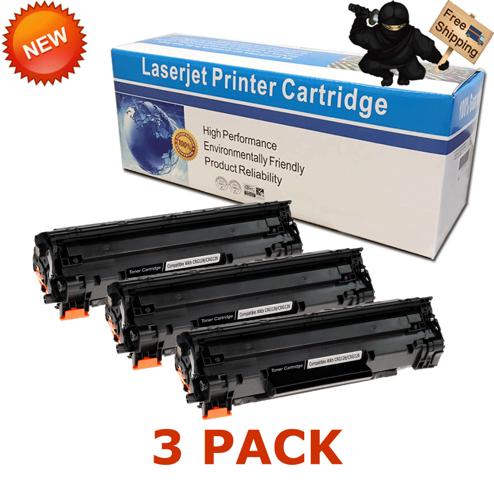 3 PK C126 CRG-126 Toner Cartridge For Canon ImageClass LBP6200 LBP6230dw Printer