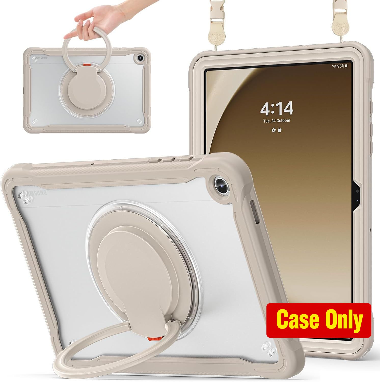 Clear Case with 360° Rotating Stand for Samsung Galaxy Tab A11 Plus 11 Inch