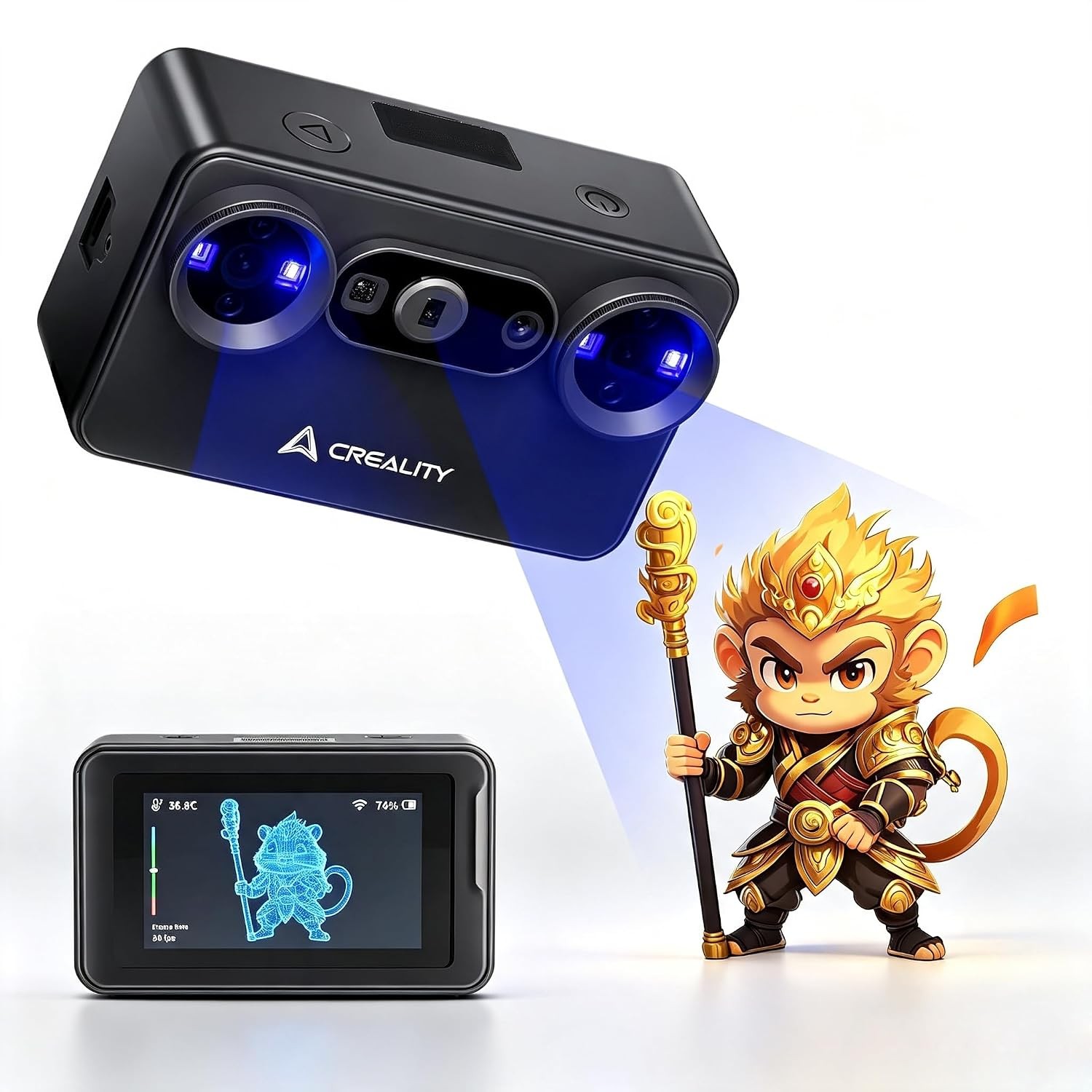 Creality Pika 3D Scanner Wireless 3D Scanner 7-Line Blue Laser and NIR Light US