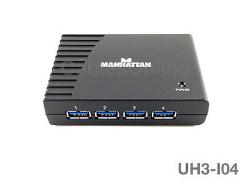 4-Port USB 3.0 SuperSpeed Hub w/Power Adapter, Manhattan 161220