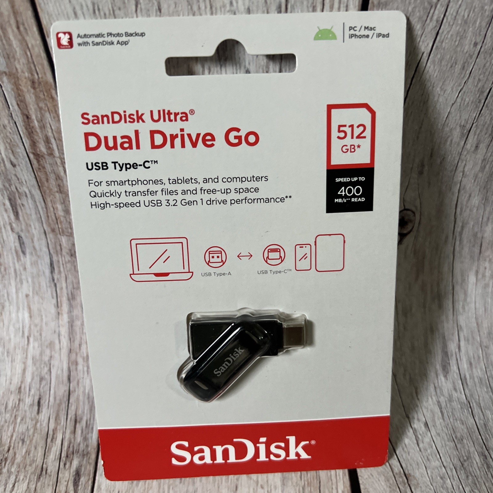 SanDisk 512GB Ultra Dual Drive Go USB Type-C Flash Drive - SDDDC3-512G-A46