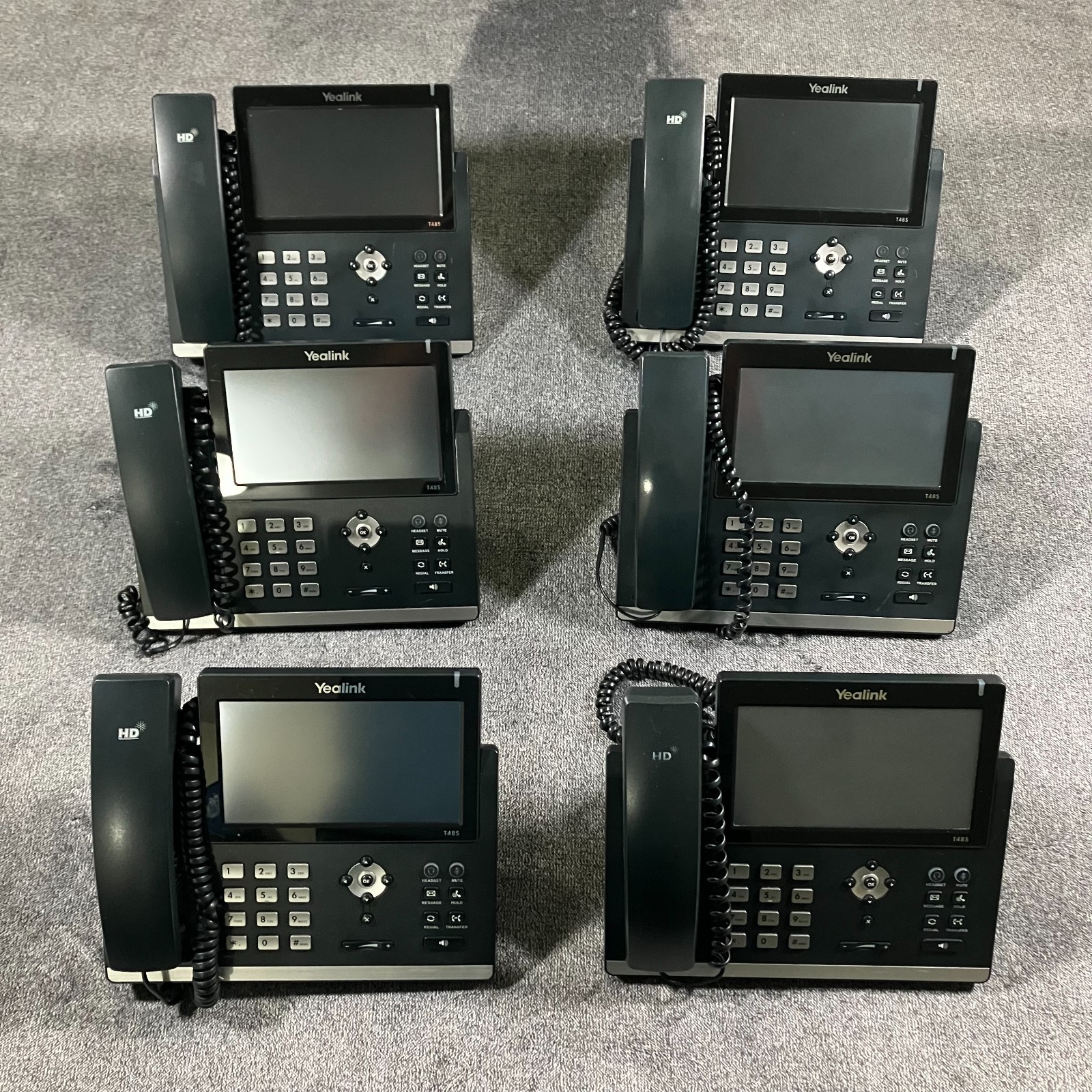 Lot Of 6 Yealink SIP-T48S Ultra-Elegant Gigabit IP Phone Touchscreen VoIP #99