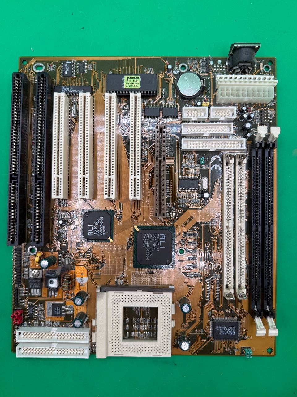 Vintage Socket 7 AT PC Motherboard ALi M1542 Award BIOS 1998 TC