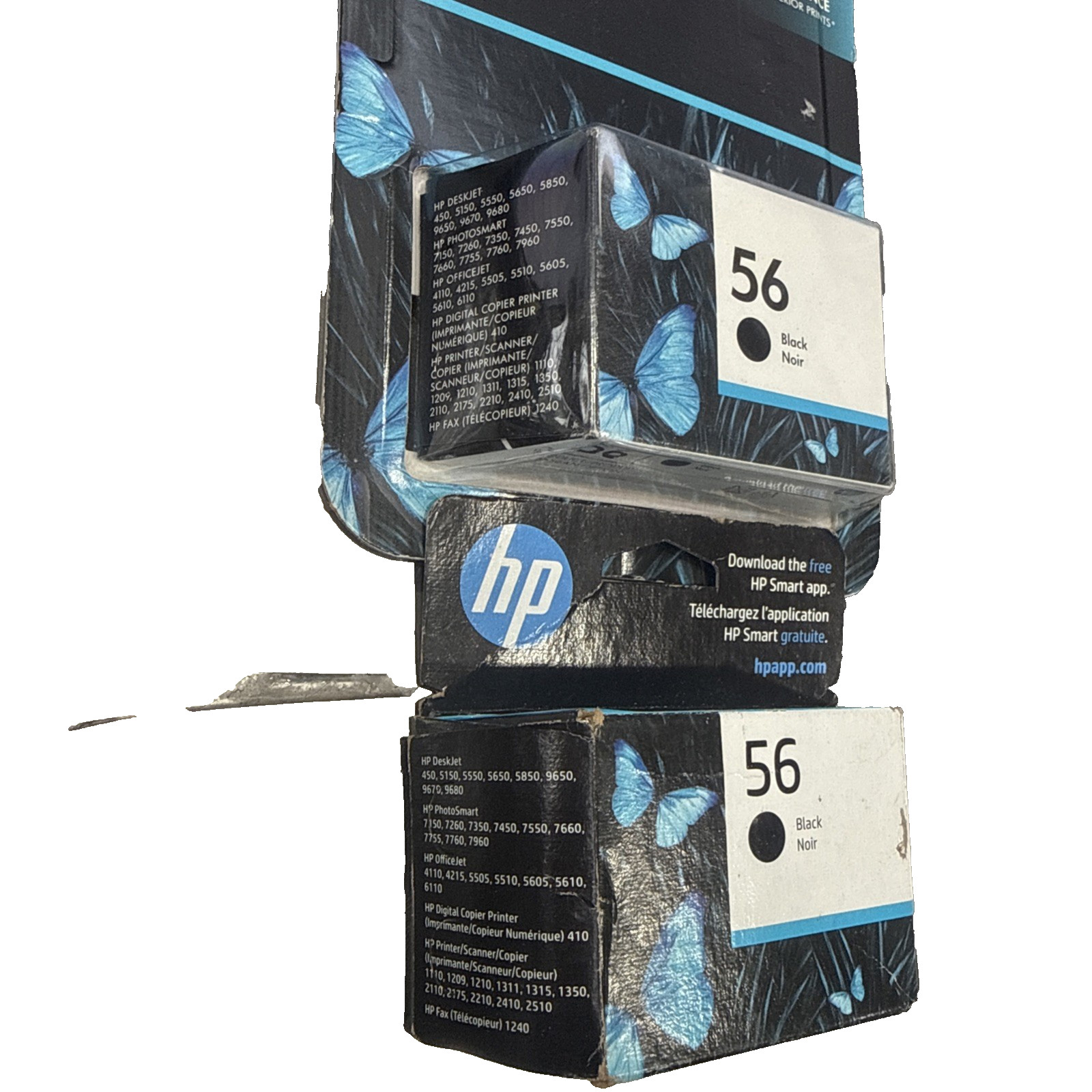 Lot Of 2 HP 56 Black Ink Genuine Cartridge