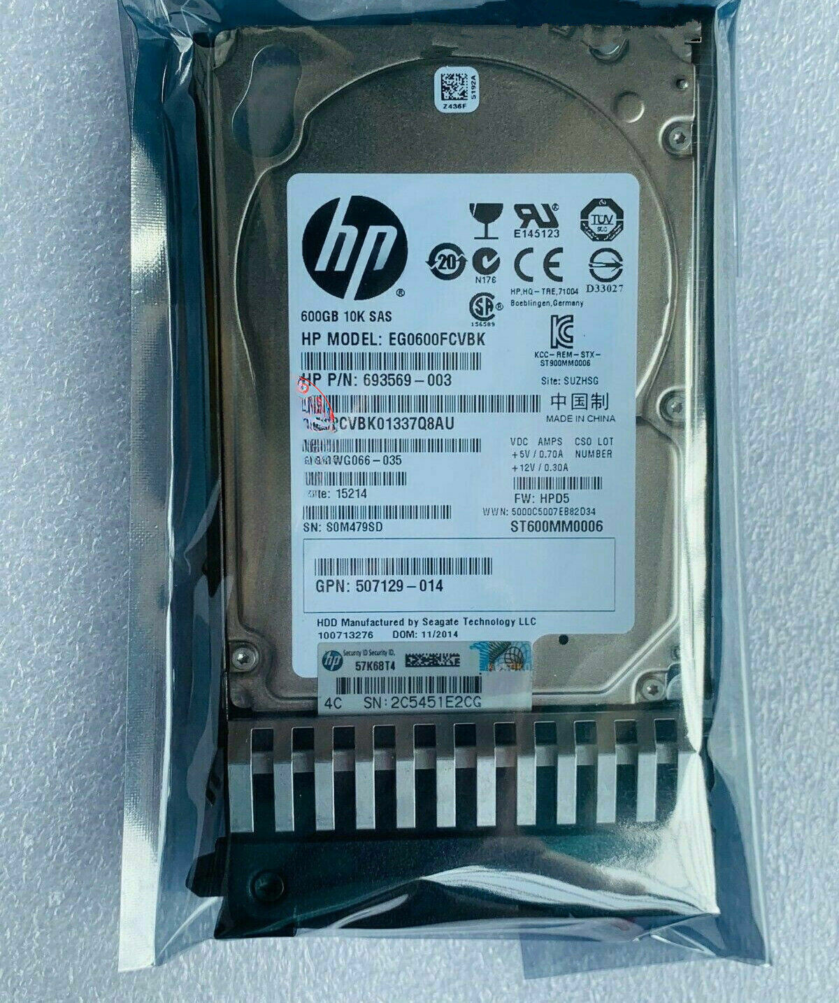 Compatible HP 581286-B21 HP 600GB 10K 2.5" 6G SAS HDD DP 581311-001