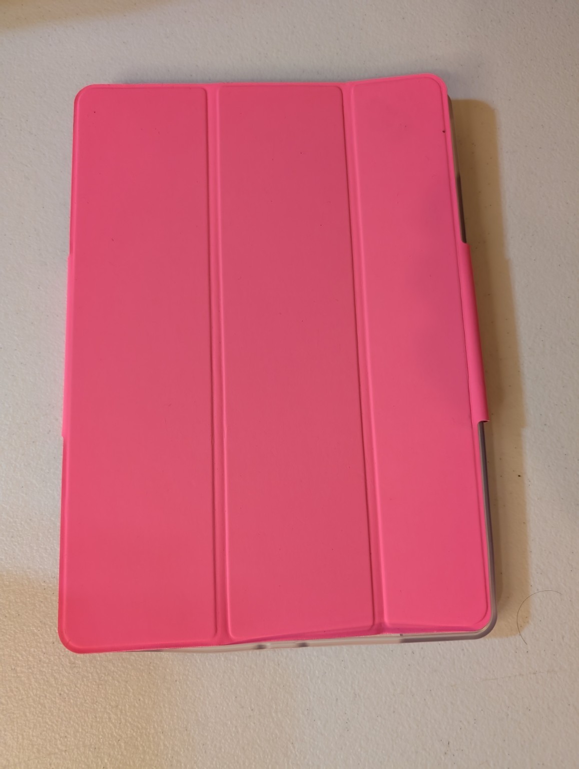 Heyday Pink iPad Case Smart Cover Fits 10" Tablet with Clear Back Magnetic Flap