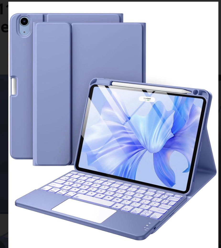 Harvopu iPad Air 11 Case with Keyboard Trackpad Backlit for Air 4/5 M2 M3