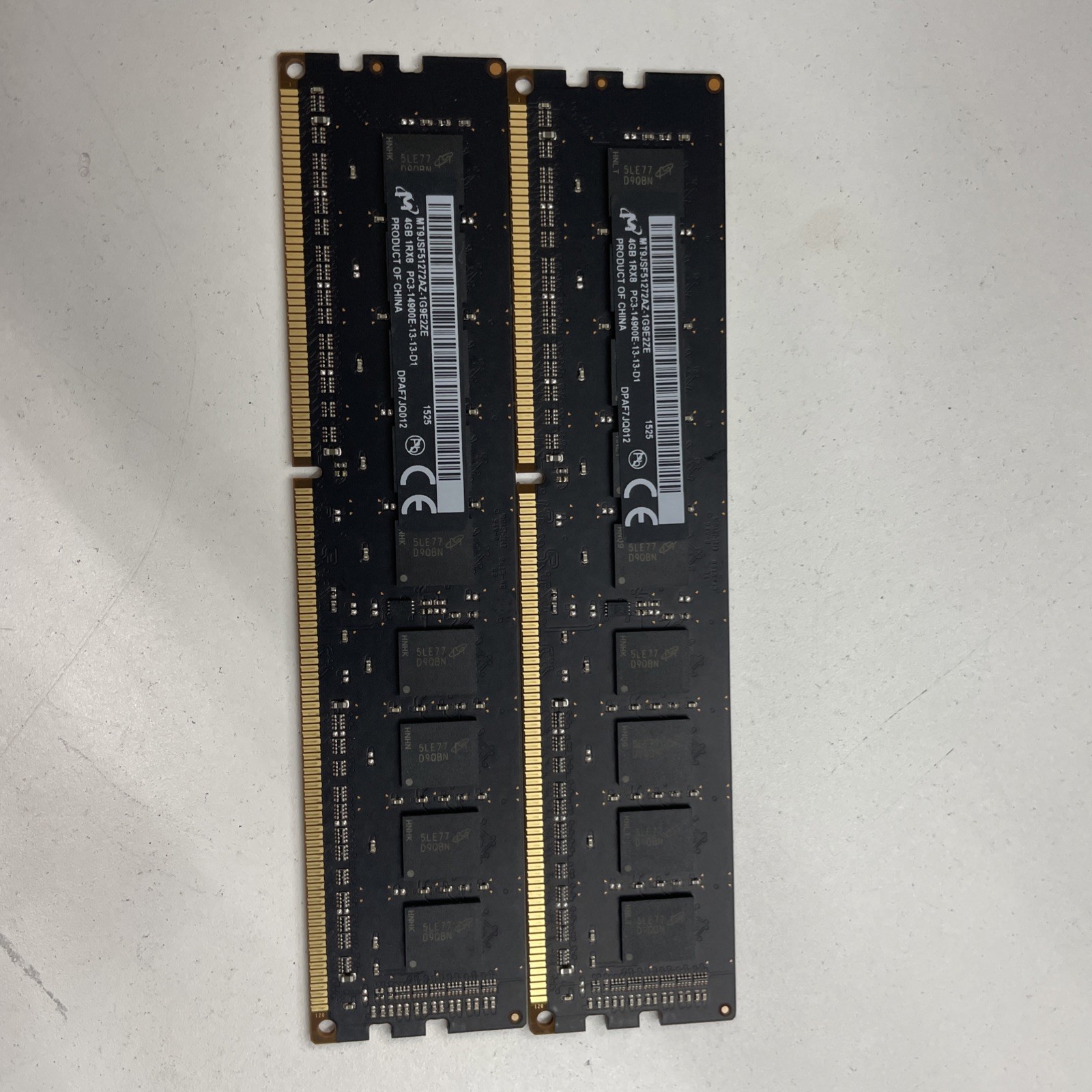 8GB 2 x 4GB 1RX8 Micron MT9JSF51272AZ-1G9E2ZG  4GB ECC PC3 -14900E-13