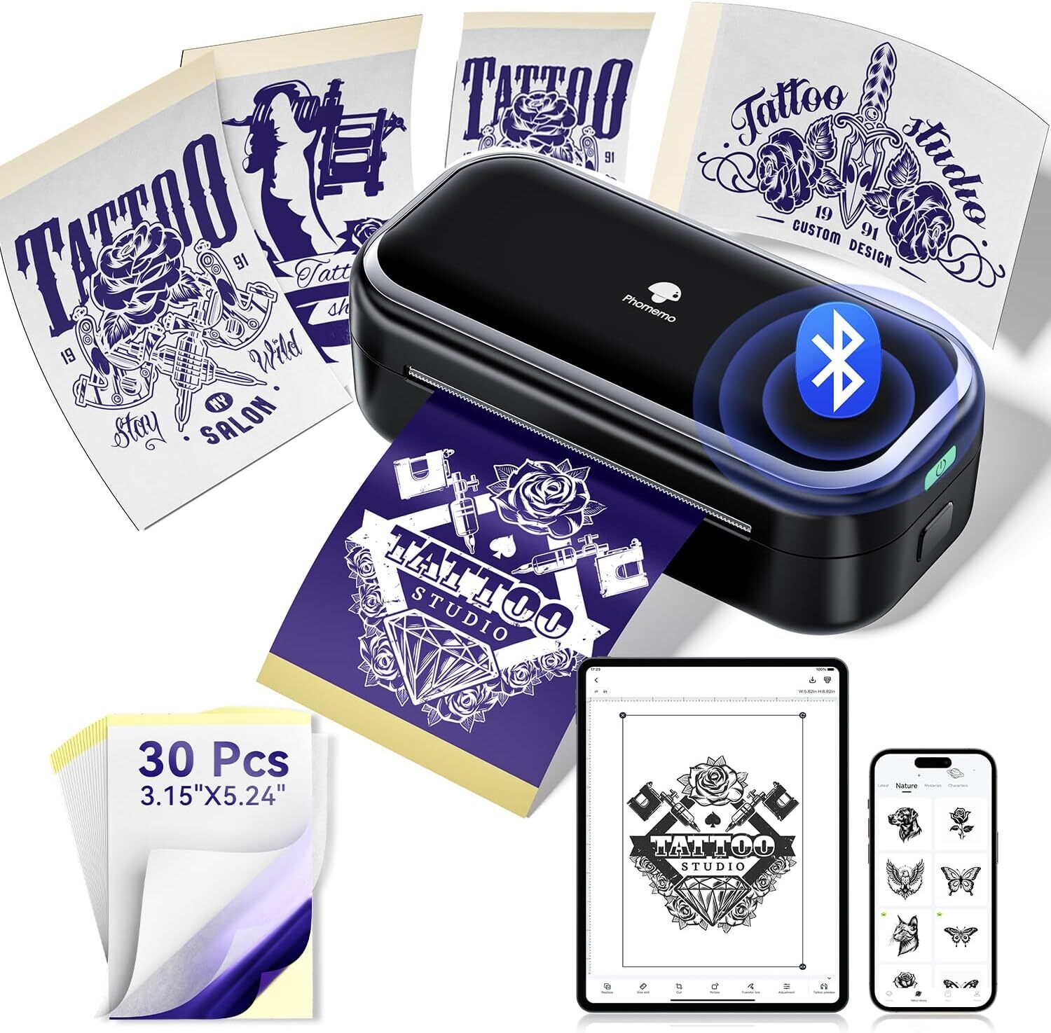 Phomemo TP31 Tattoo Stencil Printer Mini Tattoo Printer With 30 transfer Paper