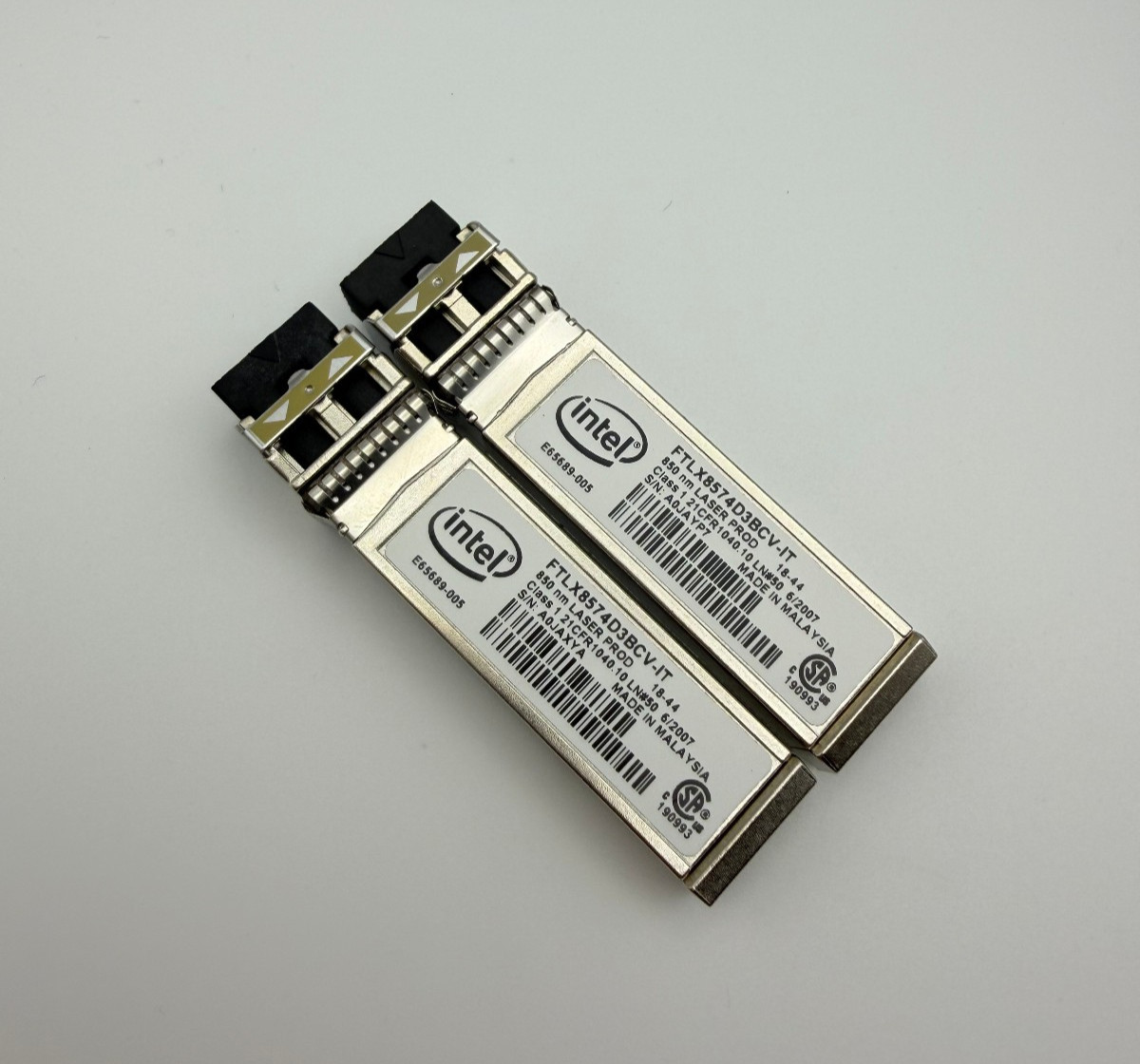 Intel FTLX8574D3BCV-IT 10Gb SFP+ 850nm SR Optical Transceiver Modules one piece