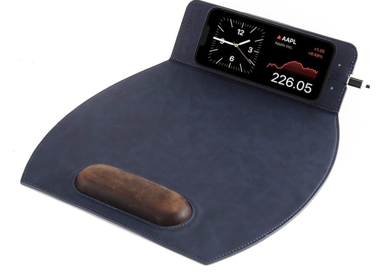 Magnetic Wireless Charging Mouse Pad with Ergonomic Design, Mousepad (Blue)