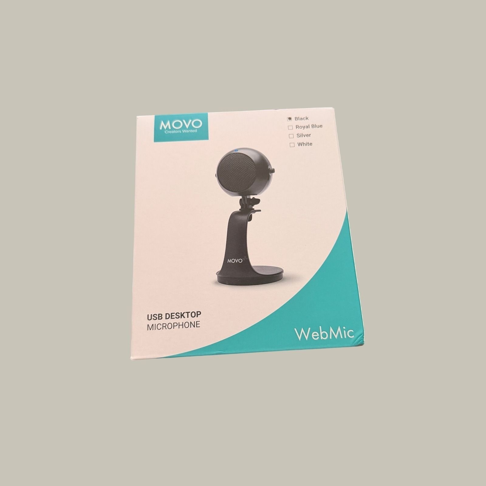 Movo WebMic USB Desktop Microphone Black Streaming Podcasting Recording