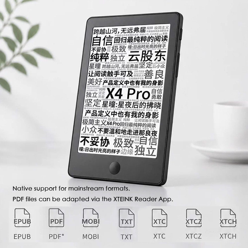 Xteink X4 Pro Black Pocket E-Reader —4.3" E-Ink 219PPI Magnetic 72g 1100mAh 16GB