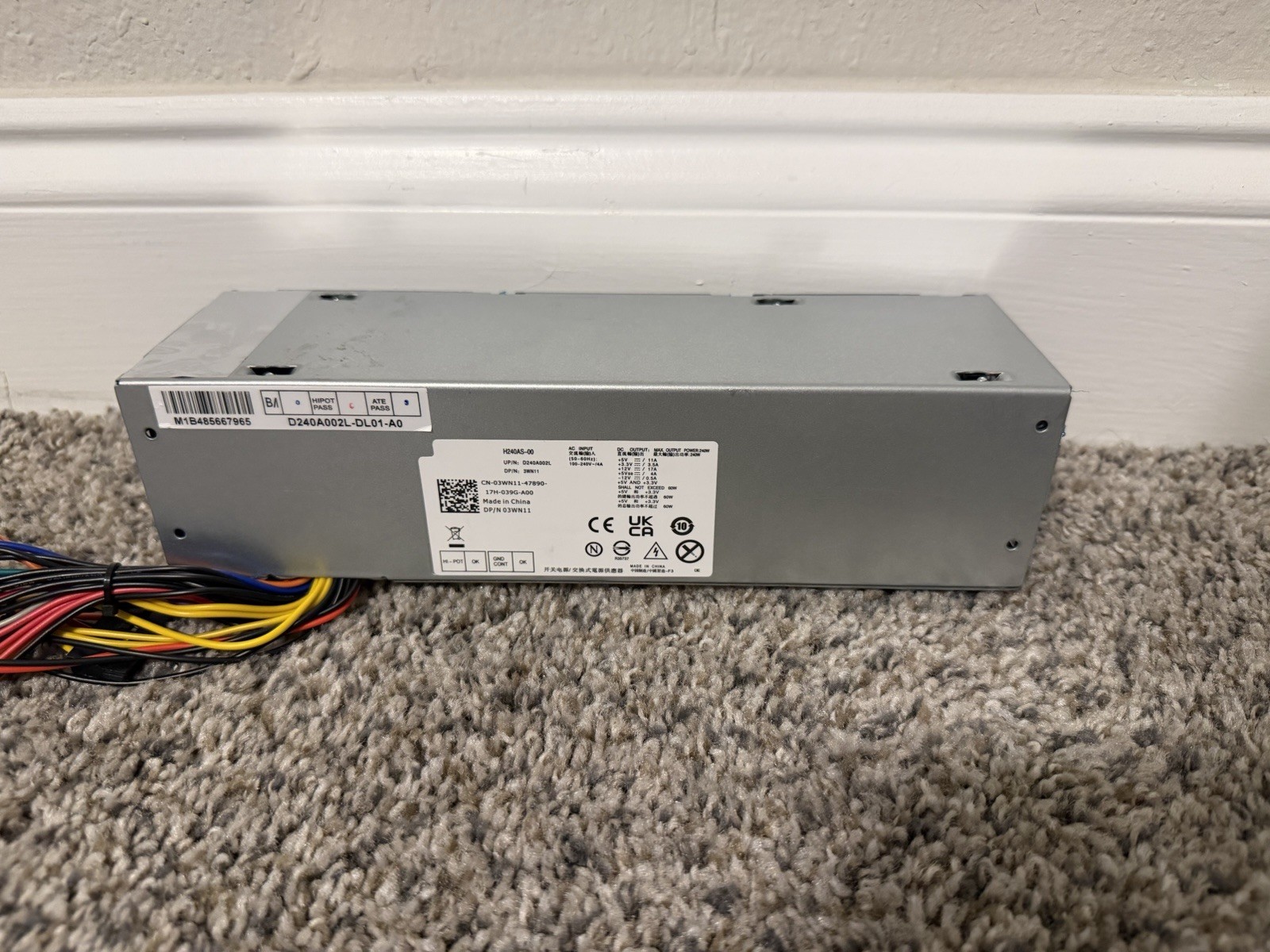 Dell Inc Computer Power Supply 240W Model H240AS-00 D240A002L-DL01-A0