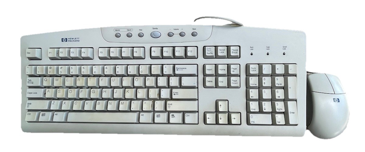Vintage HP Hewlett Packard 5129 Keyboard & Mouse Wired Computer Set Tested