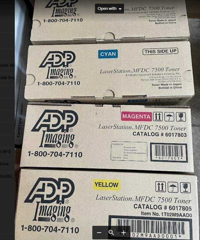 4 x New Genuine ADP Imaging MFDC 7500 Color Toner 60117804 6017803 6017805
