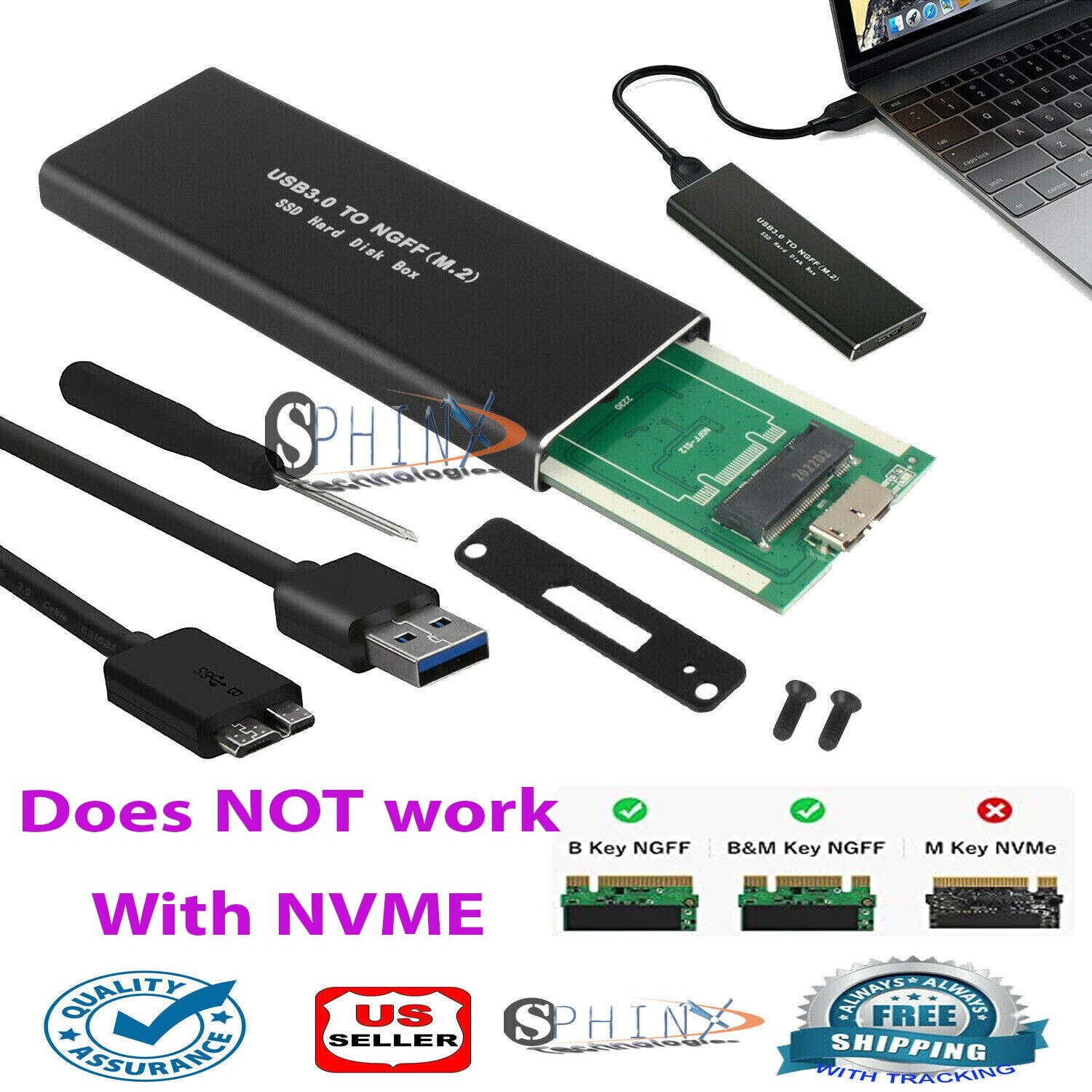 NGFF M.2 To USB 3.0 Transfer Card Adapter For Mining "Retail Package-only M.2”