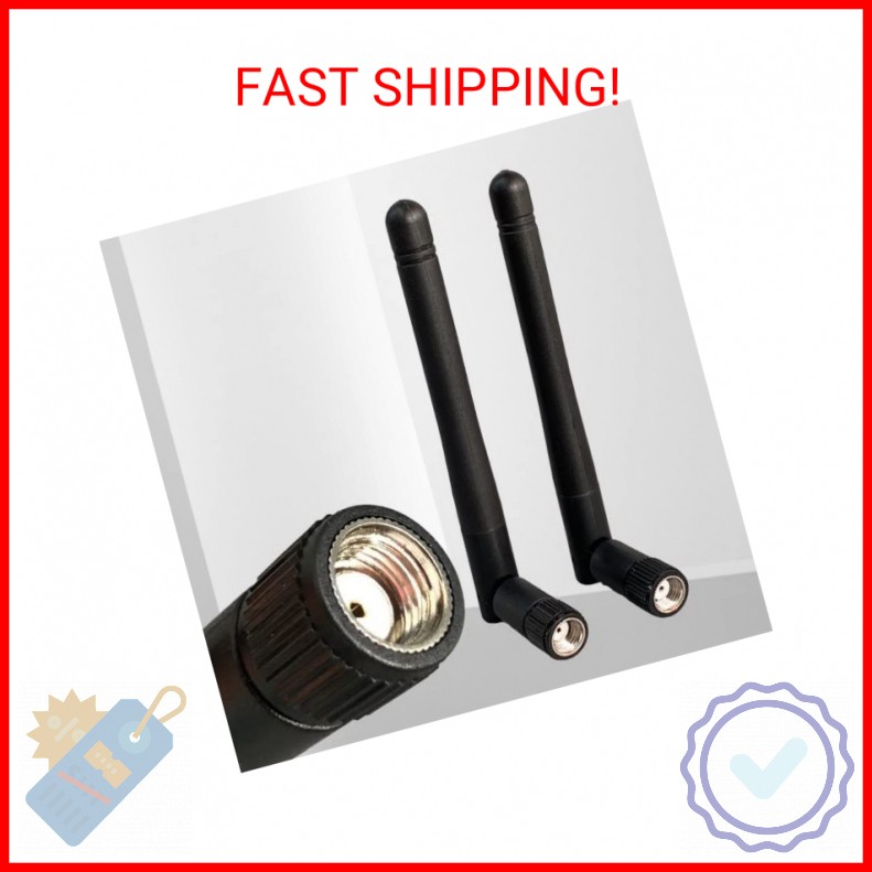 (2-Pack) Dual Band WiFi 2.4GHz 5GHz 5.8GHz 3dBi MIMO RP-SMA Male Antenna for WiF
