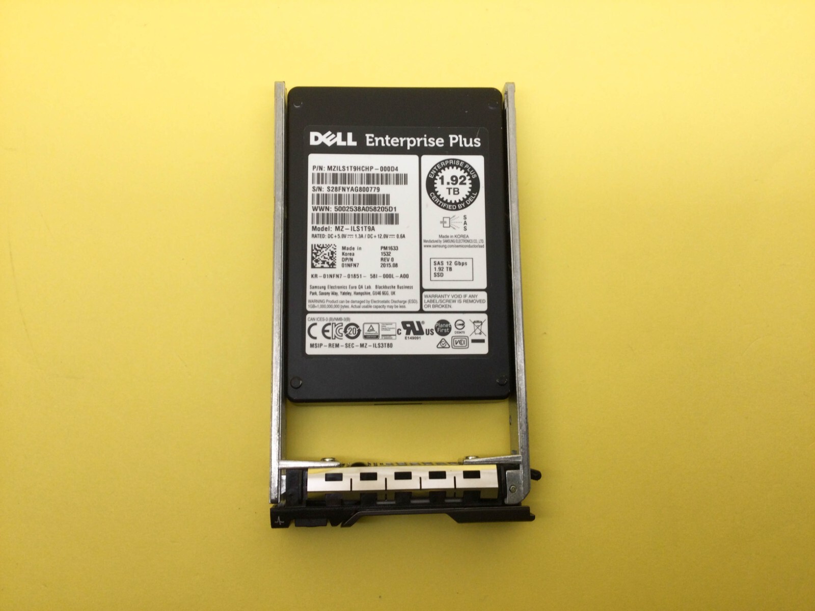 1NFN7 Dell Enterprise Plus 1.92TB SAS 12Gb/s Read Intensive 2.5" SSD MZ-ILS1T9A