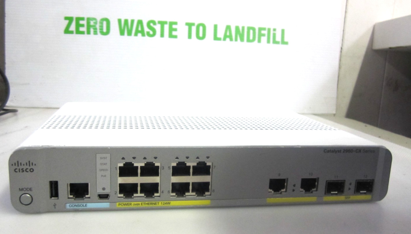 Cisco WS-C2960CX-8PC-L Series 8-Port PoE Ethernet Switch Catalyst 2960-CX +