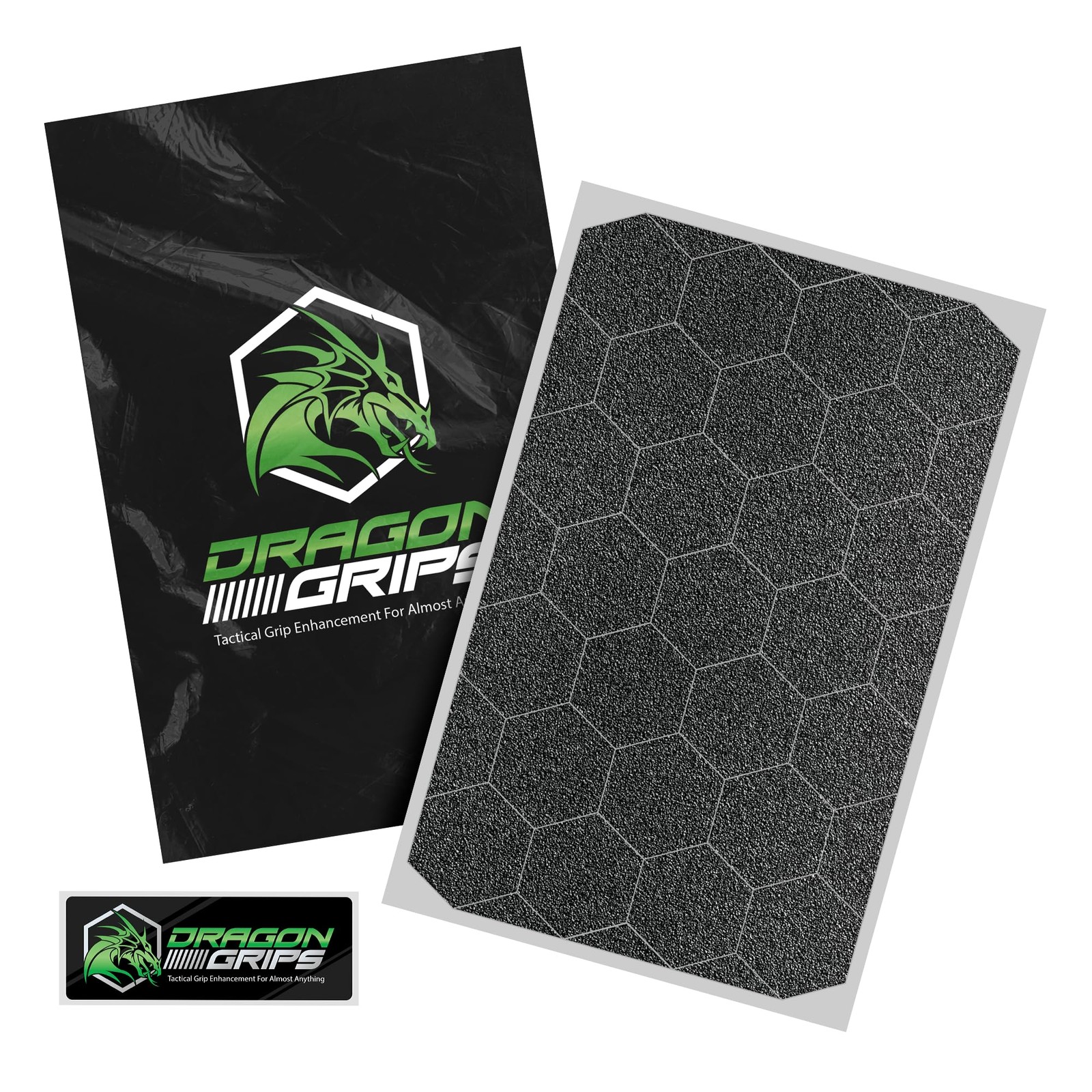 Black Rubber Grip Tape - 25 Precut 1" Hex Griptape Stickers (Pack of 1), Non-...