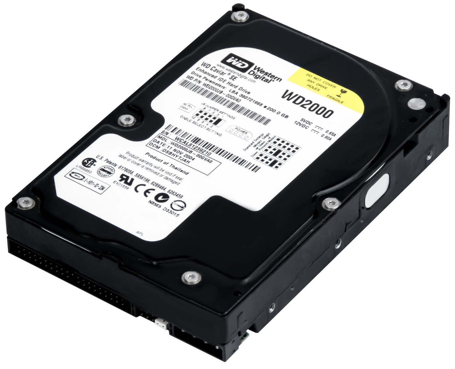 HARD DRIVE WD CAVIAR SE WD2000JB-00GVA0 200GB 7.2K 8MB ATA 3.5''
