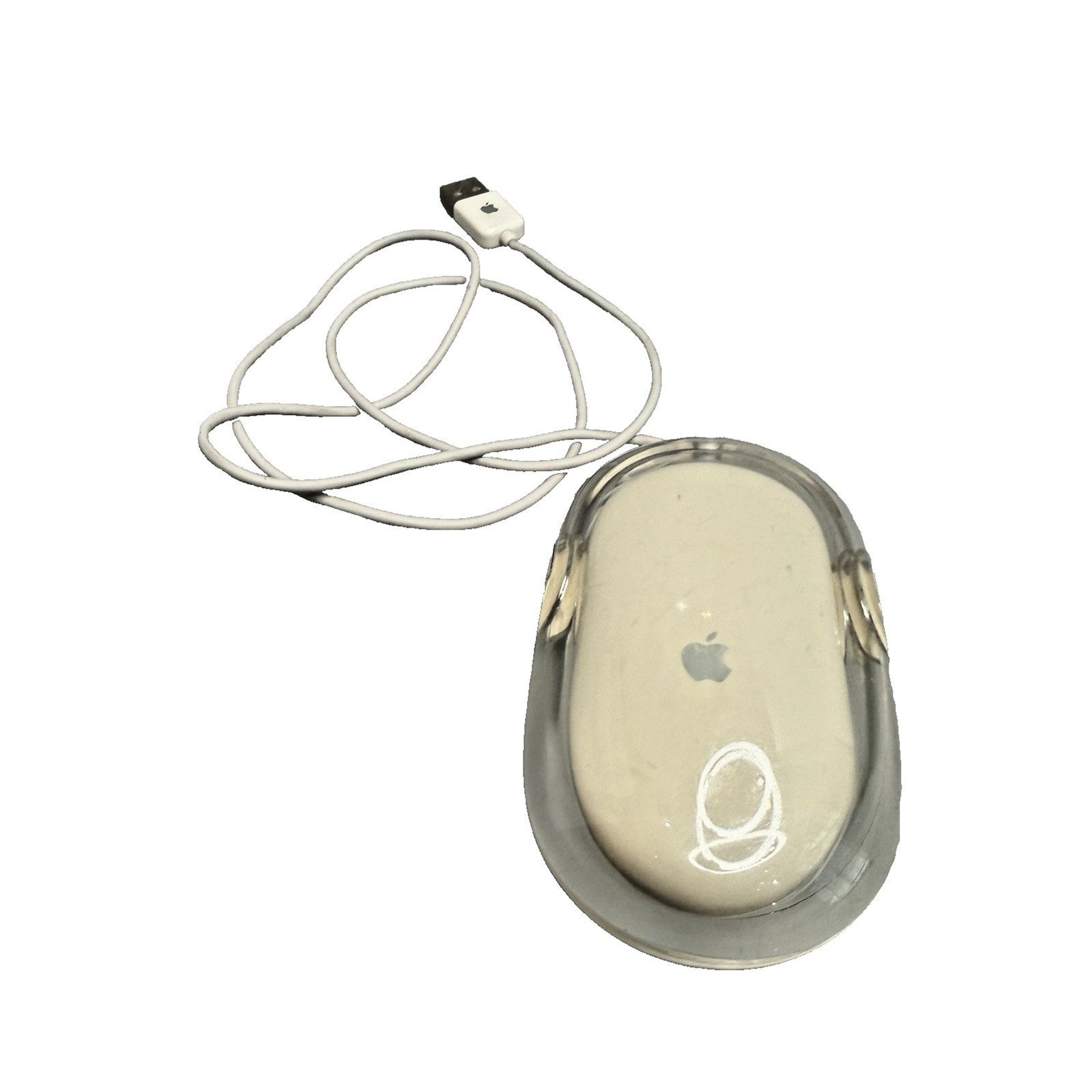 Apple Macintosh USB Wired Optical Mouse White OEM M5769 Genuine EUC Tested
