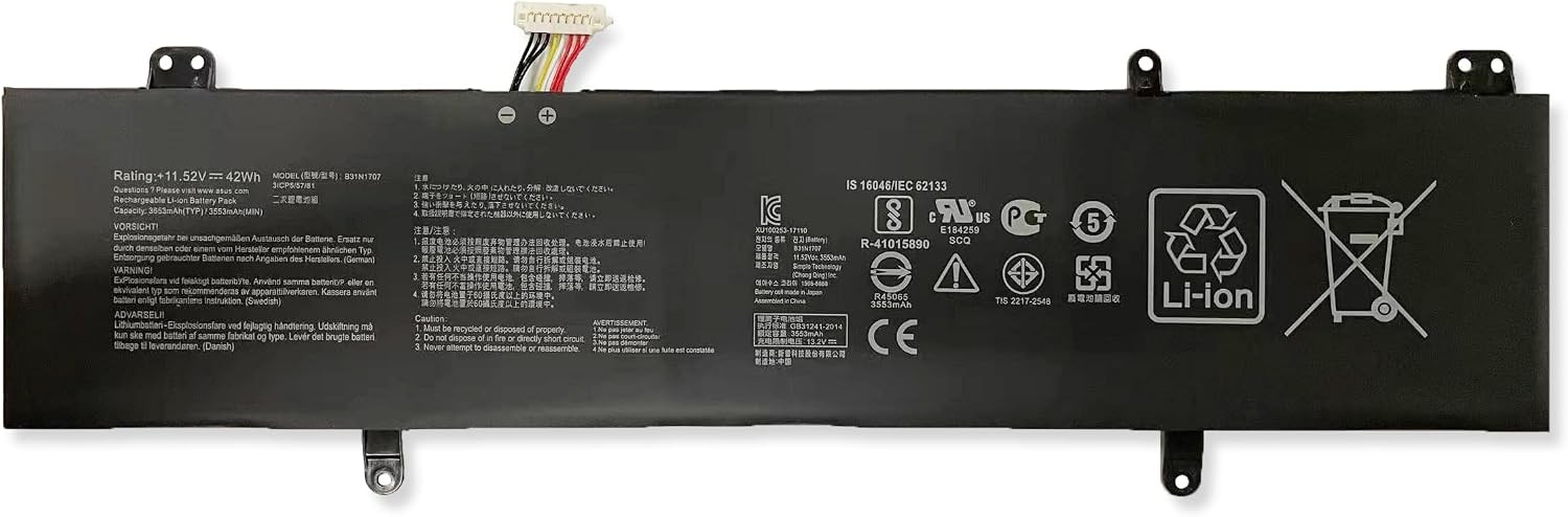 B31N1707 B31N1707 1 3ICP5 57 81 Laptop Battery Replacement for Asus VivoBook