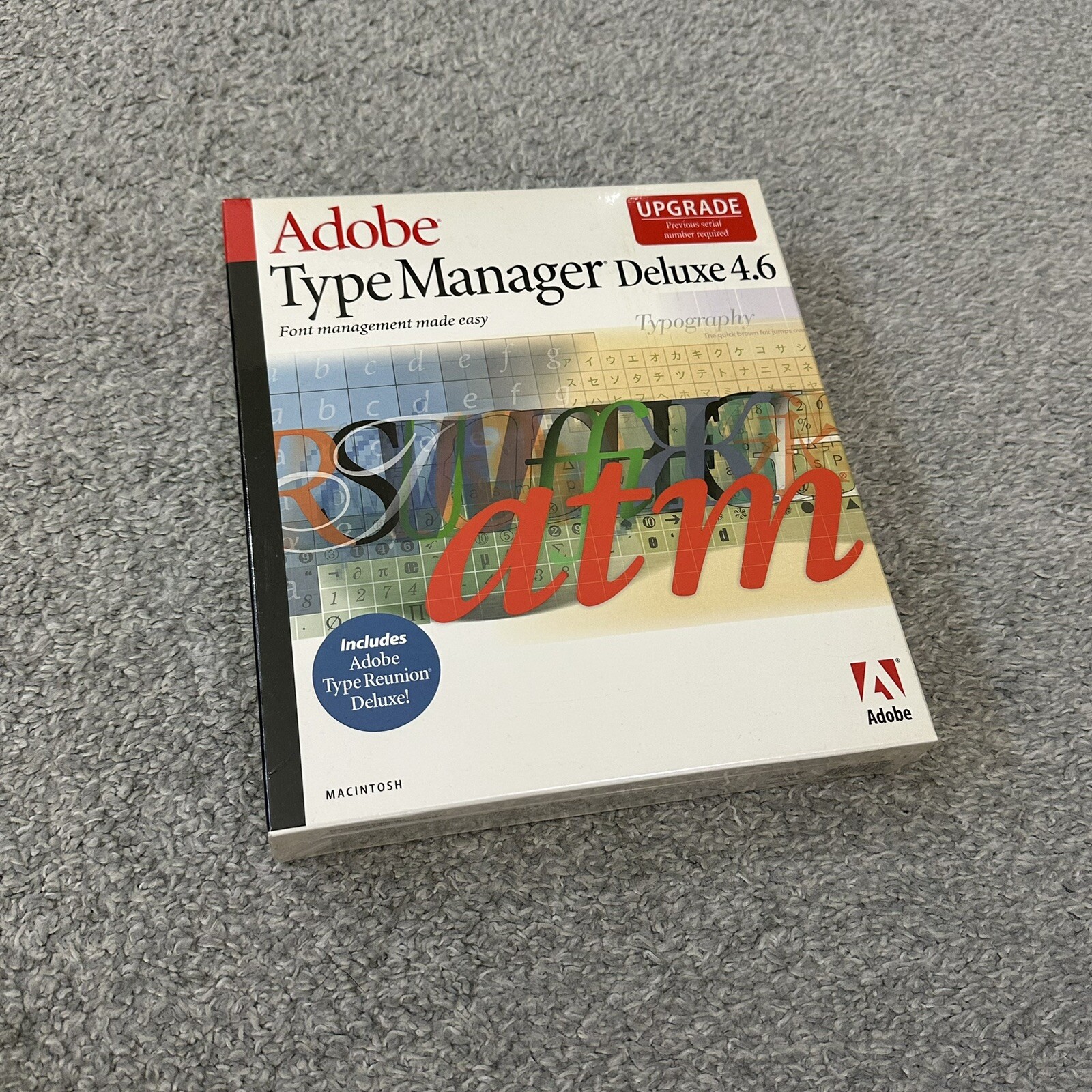 Adobe Type Manager Deluxe 4.6 Mac Software  Full Set W/ Serial Number Sealed New