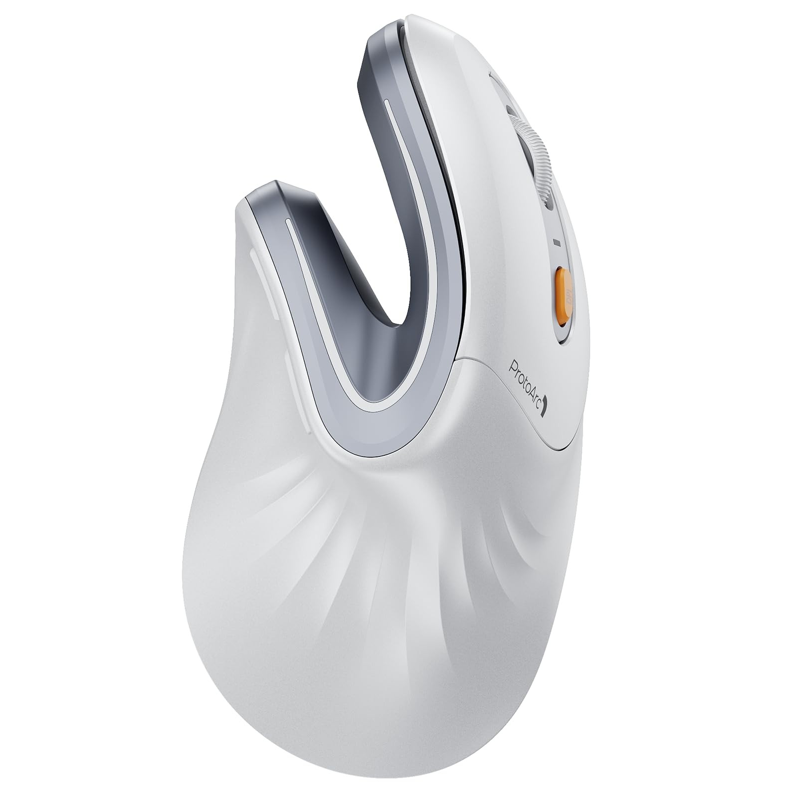 White EM11 NL Bluetooth Rechargeable Wireless Vertical Ergonomic Mouse 2.4GHz